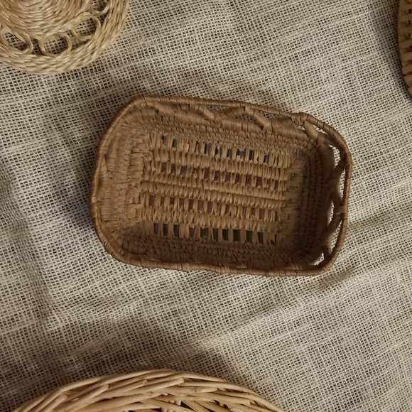 Wicker Basket Vintage Woven Wall Decor Set of 6 - Picture 2 of 7